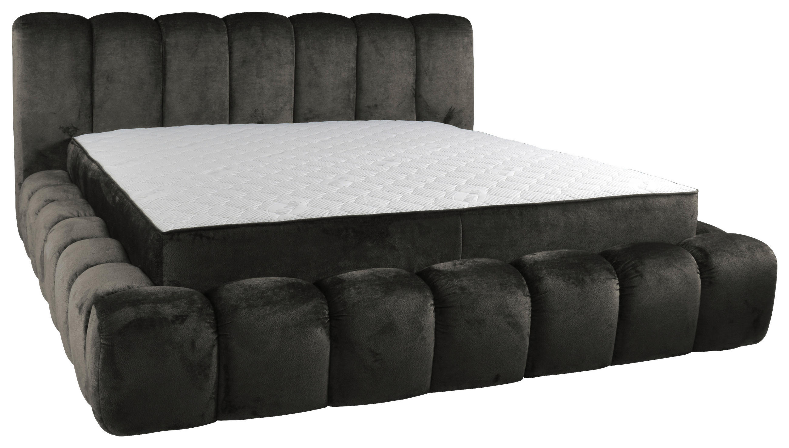 POLSTERBETT Bettkasten Graphitfarben 180/200 cm  - Schwarz/Graphitfarben, Trend, Kunststoff/Textil (180/200cm) - Esposa