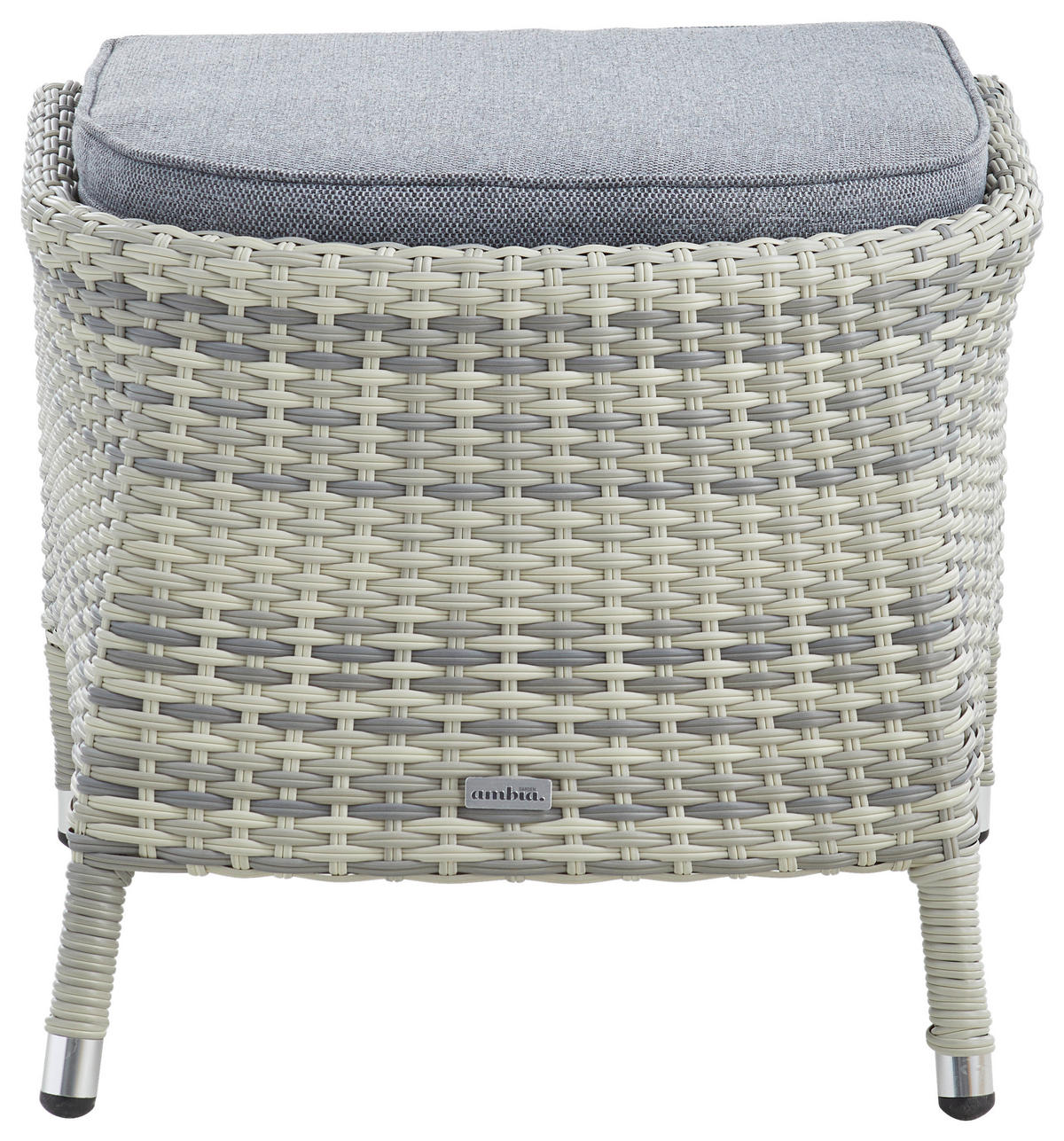 HOCKER Metall, Kunststoff, Textil  - Beige/Hellgrau, KONVENTIONELL, Kunststoff/Textil (61/45/50cm) - Ambia Garden