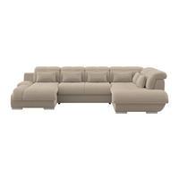 WOHNLANDSCHAFT MULTI Braun Chenille  - Chromfarben/Braun, MODERN, Textil/Metall (184/345/228cm) - Livetastic