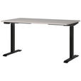 SCHREIBTISCH höhenverstellbar  - Kaschmir/Schwarz, MODERN, Holzwerkstoff/Metall (140/80/72-118cm) - Novel