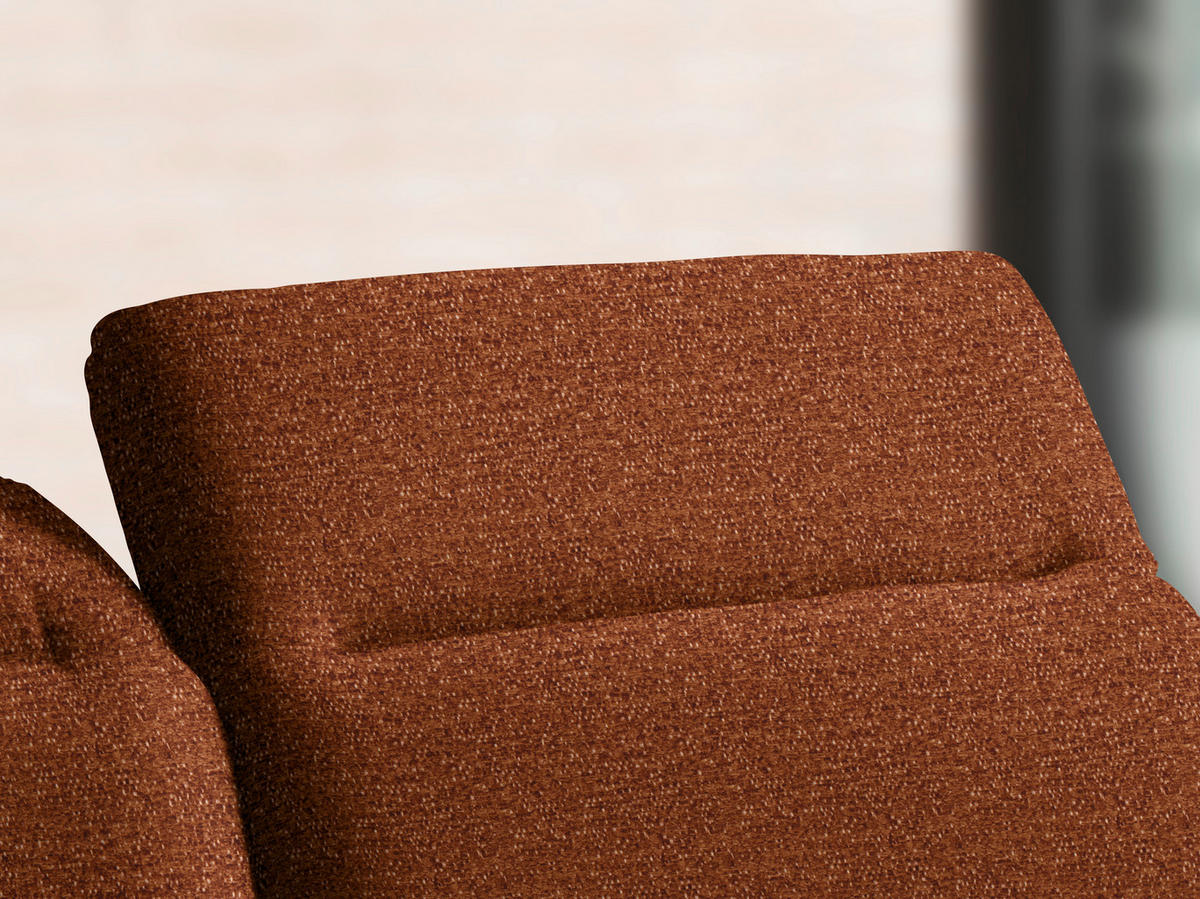 ECKSOFA in Webstoff Rostfarben  - Rostfarben/Schwarz, Design, Textil/Metall (289/180cm) - Stylife