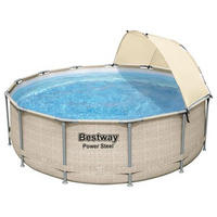 POOLSET 5614VGS 396/107 cm  - Beige/Weiß, Basics, Kunststoff/Metall (396/107cm) - Bestway