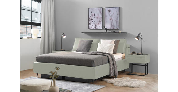 POLSTERBETT Matratze, Lattenrost Hellgrau 200/200 cm  - Hellbraun/Anthrazit, Design, Holz/Textil (200/200cm) - Johann Jakob