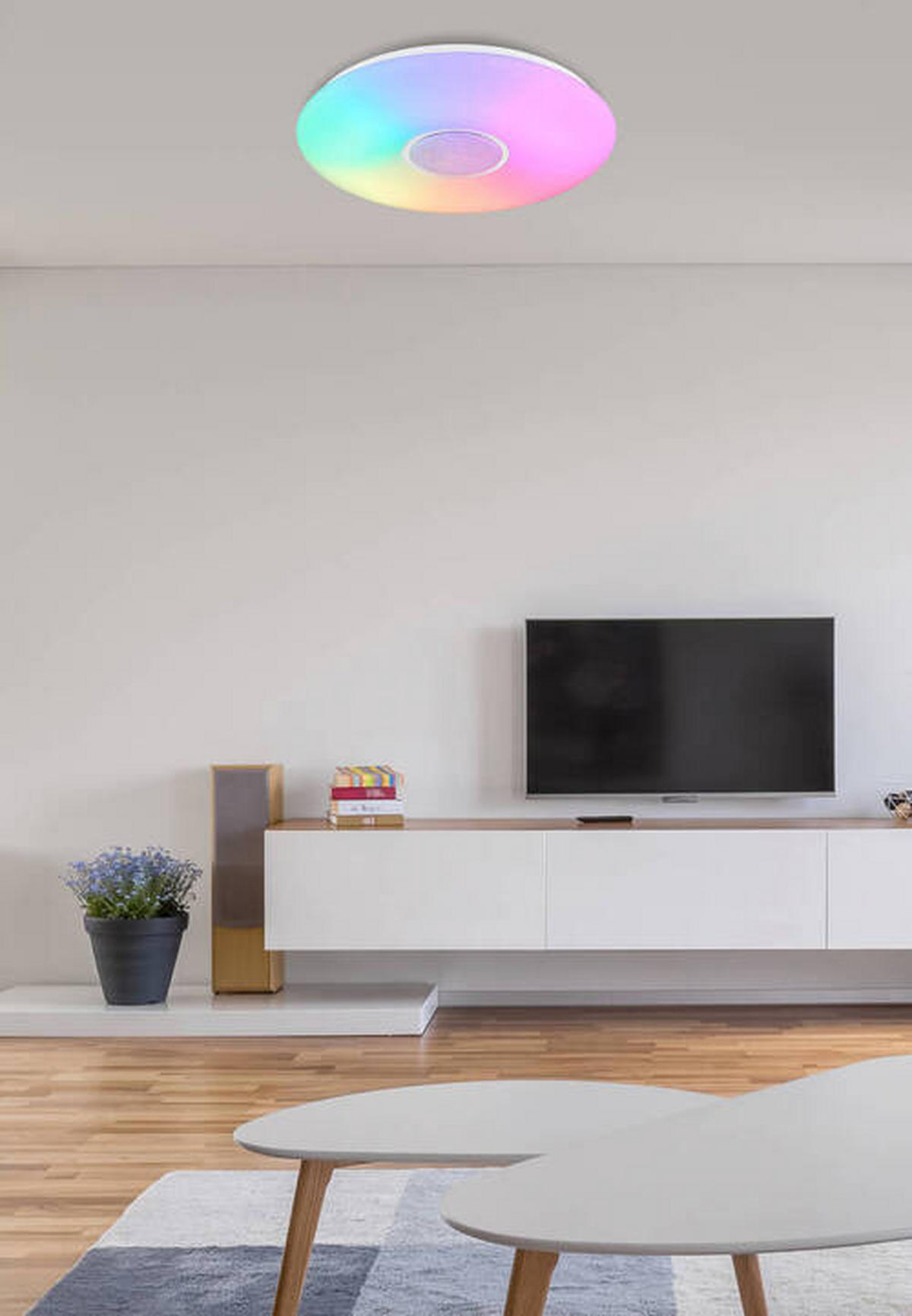 LED-DECKENLEUCHTE 40 W  48,5/7,2 cm    - Klar/Weiss, Design, Glas/Kunststoff (48,5/7,2cm) - Globo