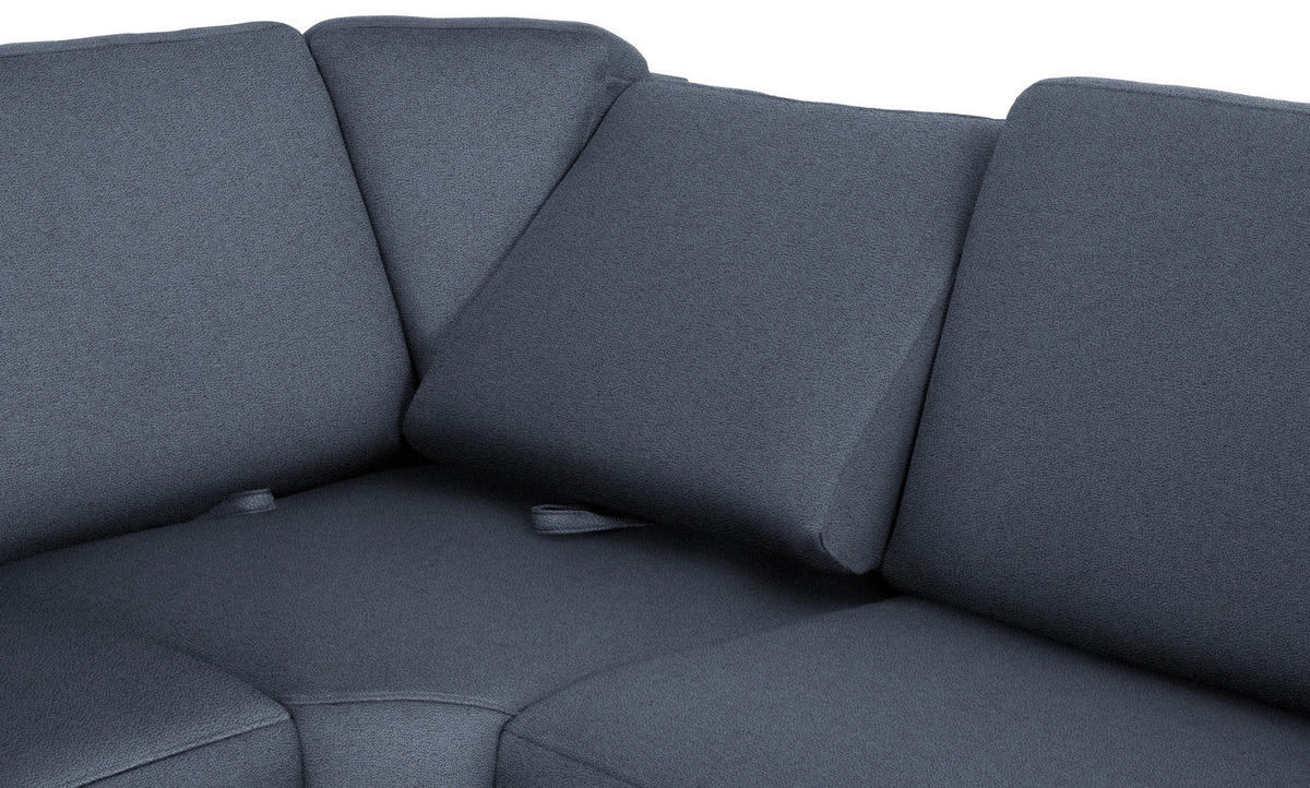 WOHNLANDSCHAFT Blau Flachgewebe  - Chromfarben/Blau, KONVENTIONELL, Textil/Metall (163/330/240cm) - Beldomo System