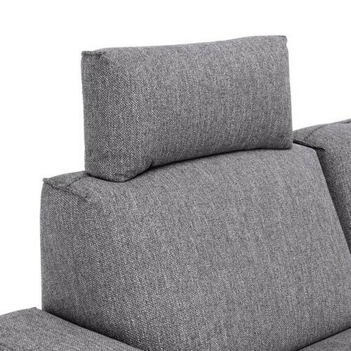 ECKSOFA in Flachgewebe Graphitfarben  - Schwarz/Graphitfarben, Design, Textil/Metall (260/210cm) - Johann Jakob