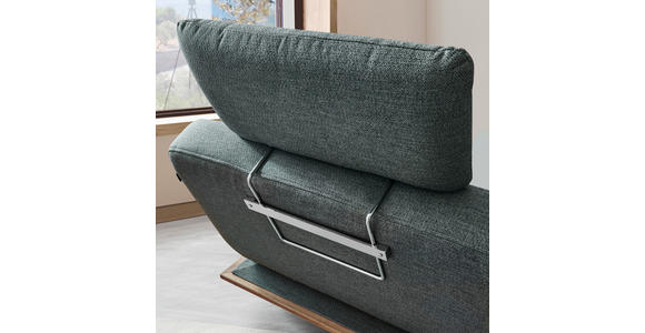 ECKSOFA in Flachgewebe Grau, Grün  - Schwarz/Grau, Natur, Holz/Textil (326/170cm) - Valnatura