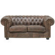 CHESTERFIELD-SOFA Dunkelbraun Echtleder  - Wengefarben/Dunkelbraun, LIFESTYLE, Leder/Holz (180/76,5/96cm) - Landscape