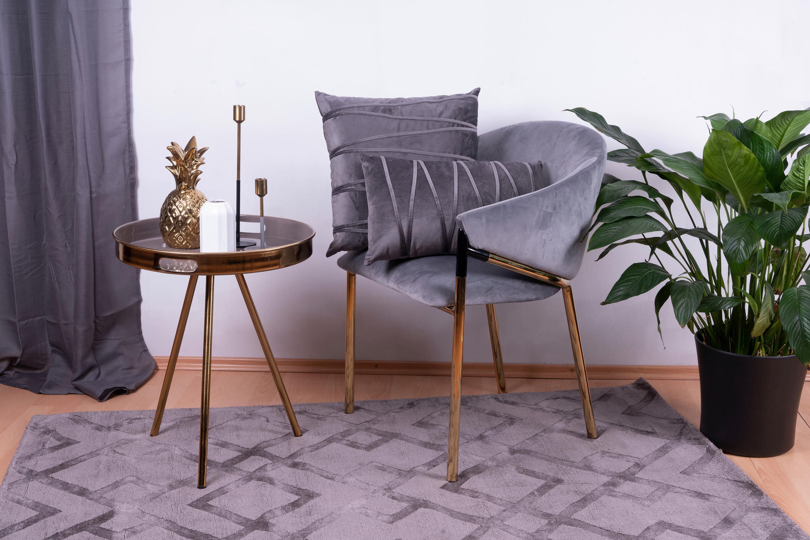 ZIERKISSENSET 2-teilig 30x45/50x45 cm  - Graphitfarben, KONVENTIONELL, Textil (30x45/50x45cm)