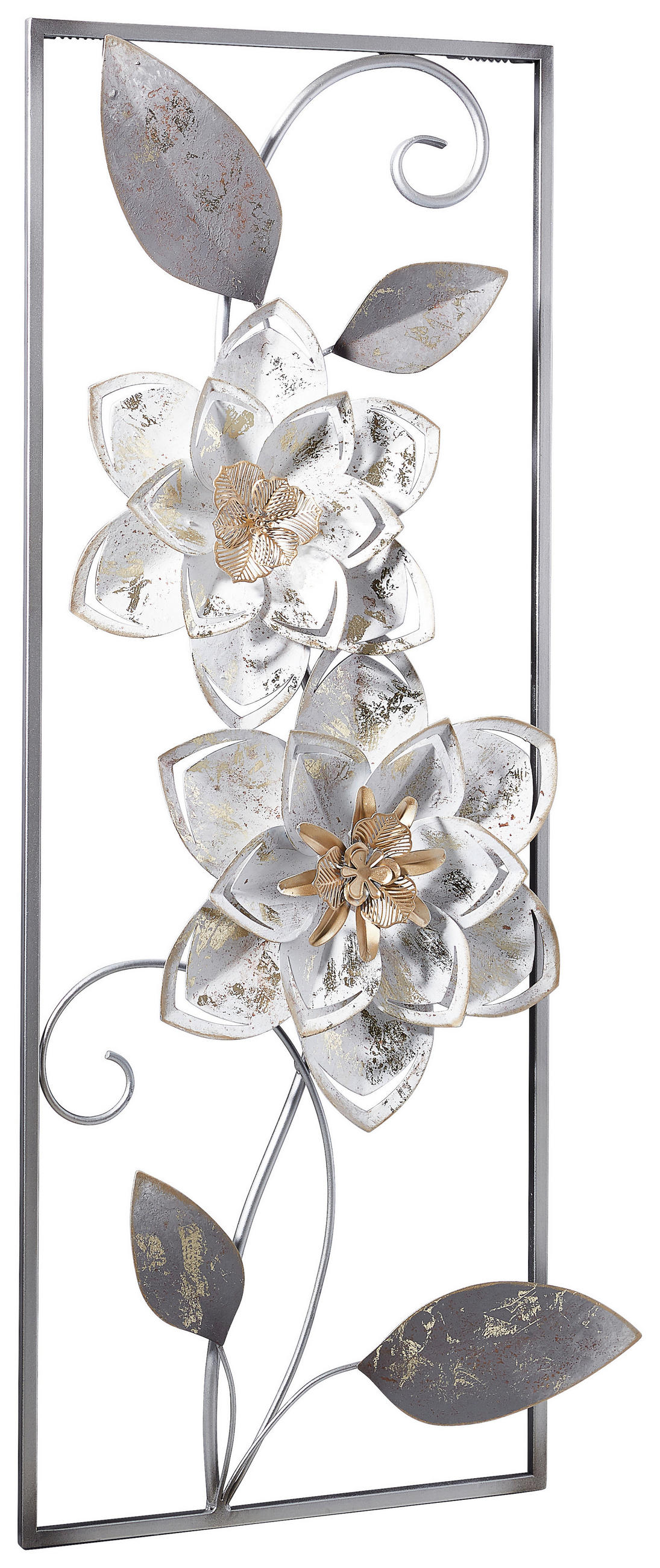 Ambia Home Wanddeko Silber, Weiß, Gold 28.6x74.3x5.1 cm