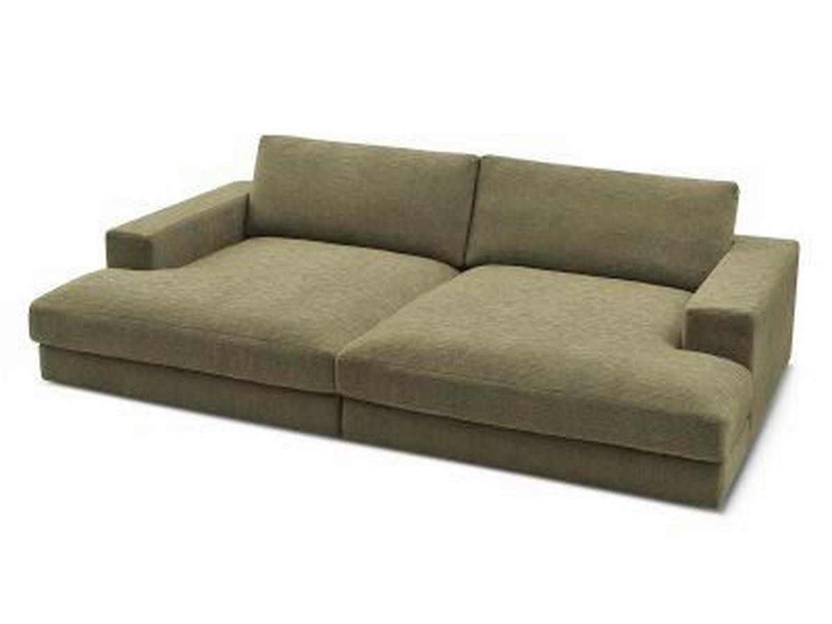 BIGSOFA LEONARD Struktur Grün  - Schwarz/Grün, MODERN, Kunststoff/Textil (274/77/159cm)