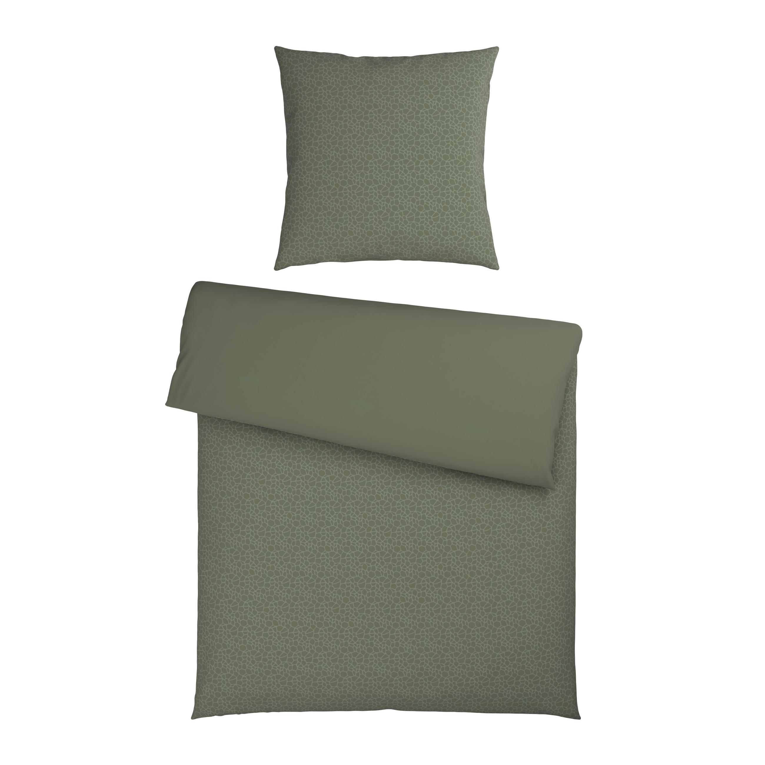 Bettwäsche 2er Set 4-teilig Mikrofaser 155/220 cm  - Salbeigrün, Design, Textil (155/220cm) - Esposa
