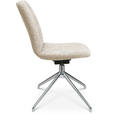 STUHL  in Aluminium Bouclé Metall, Textil  - Creme/Alufarben, Design, Textil/Metall (46/81,5-84,5/55cm) - Johann Jakob