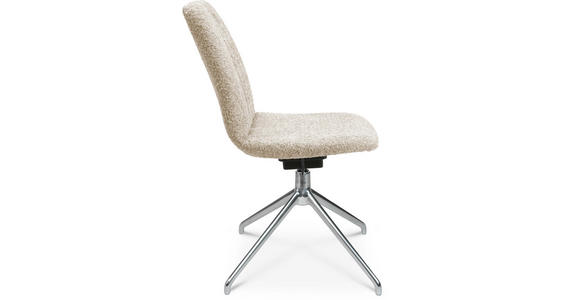 STUHL in Aluminium Bouclé Metall, Textil - Creme/Alufarben, Design, Textil/Metall (46/81,5-84,5/55cm) - Johann Jakob