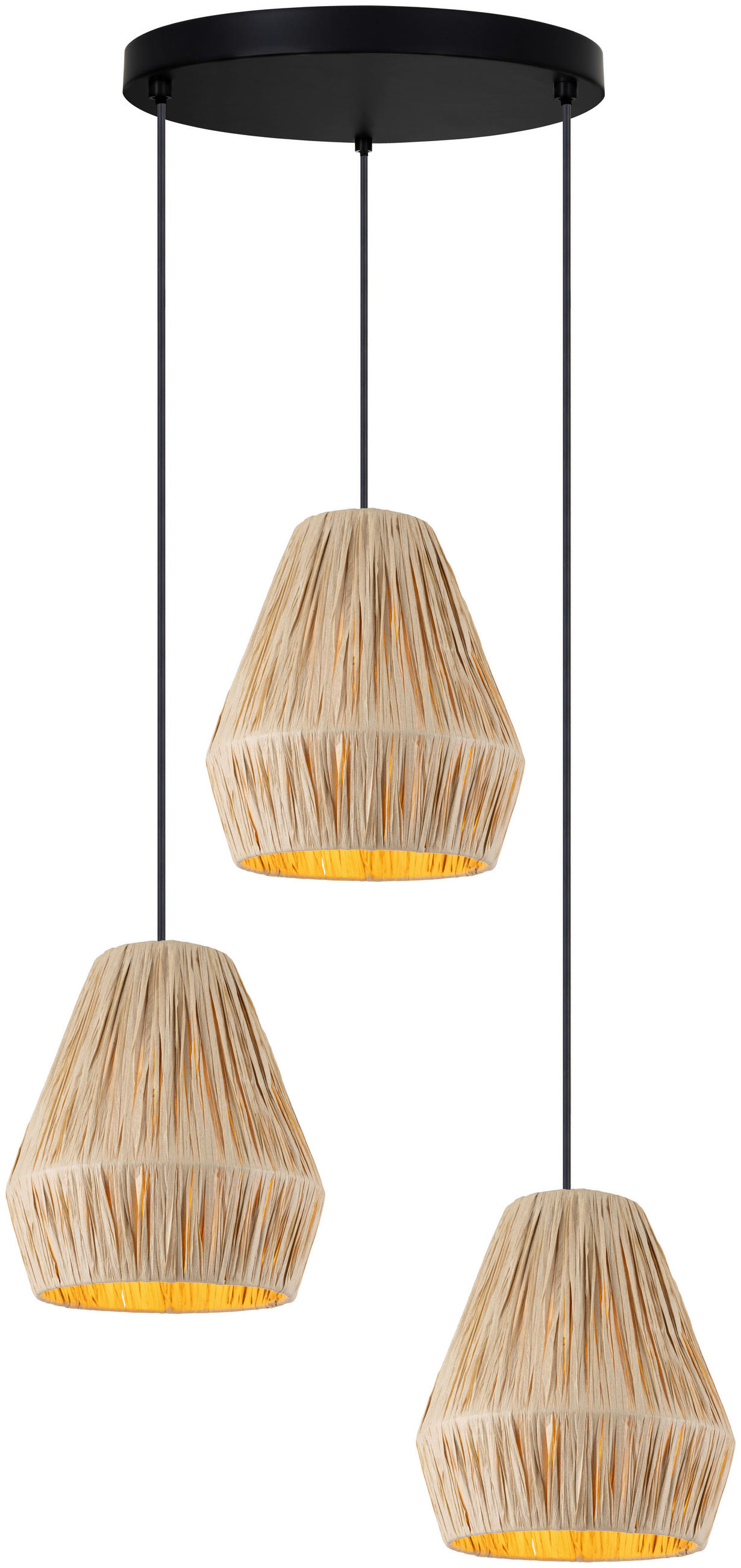 HÄNGELEUCHTE 42/120 cm   - Schwarz, Design, Papier/Metall (42/120cm) - Collet's Monde