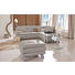 Ecksofa Echtleder Rücken echt - Schlammfarben/Alufarben, KONVENTIONELL, Leder/Metall (246/220cm) - Celina Home