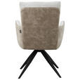 ARMLEHNSTUHL  Sitzfläche 360° drehbar, inklusive Armlehnen Webstoff, Leinenoptik  - Beige/Schwarz, Design, Textil/Metall (60/93/68cm) - Novel
