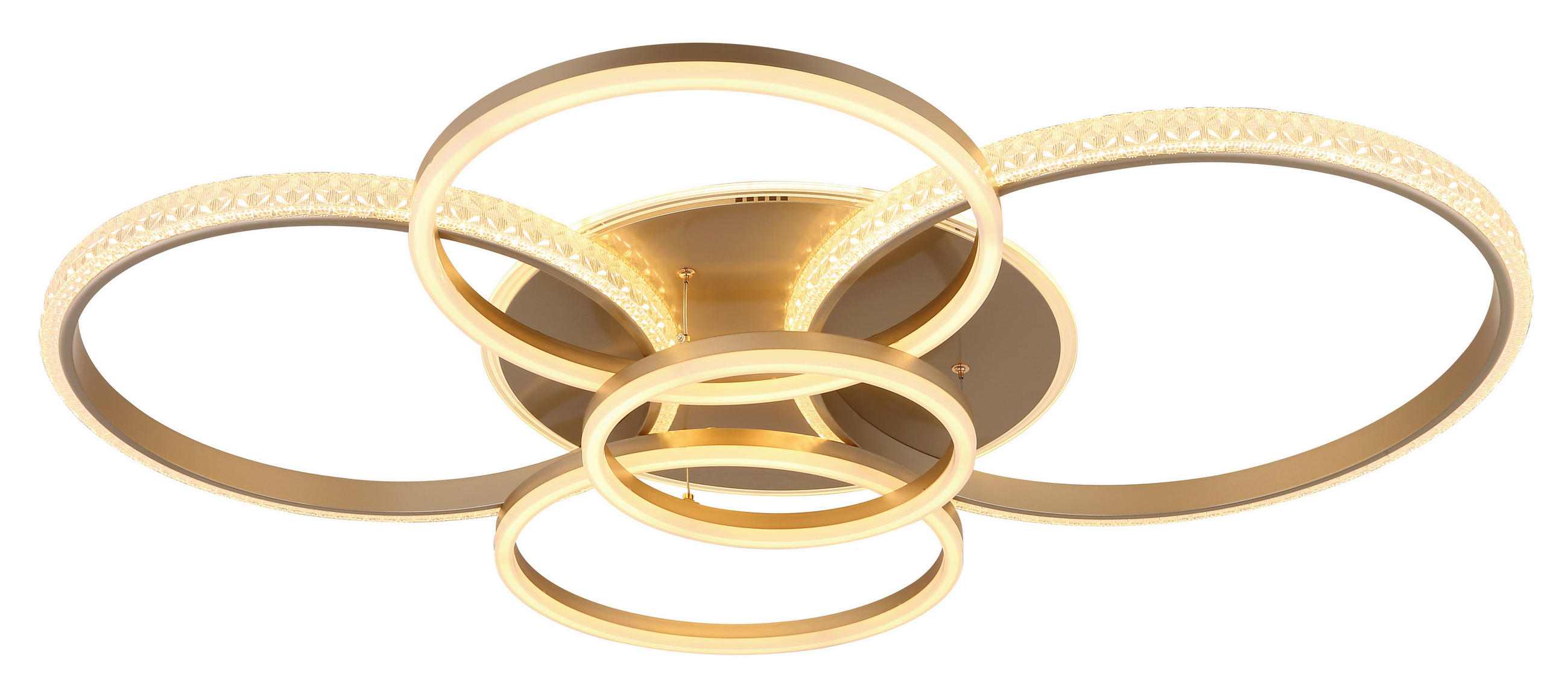 LED-DECKENLEUCHTE LORELEI 110/88/12 cm   - Klar/Champagner, Design, Kunststoff/Metall (110/88/12cm) - Globo
