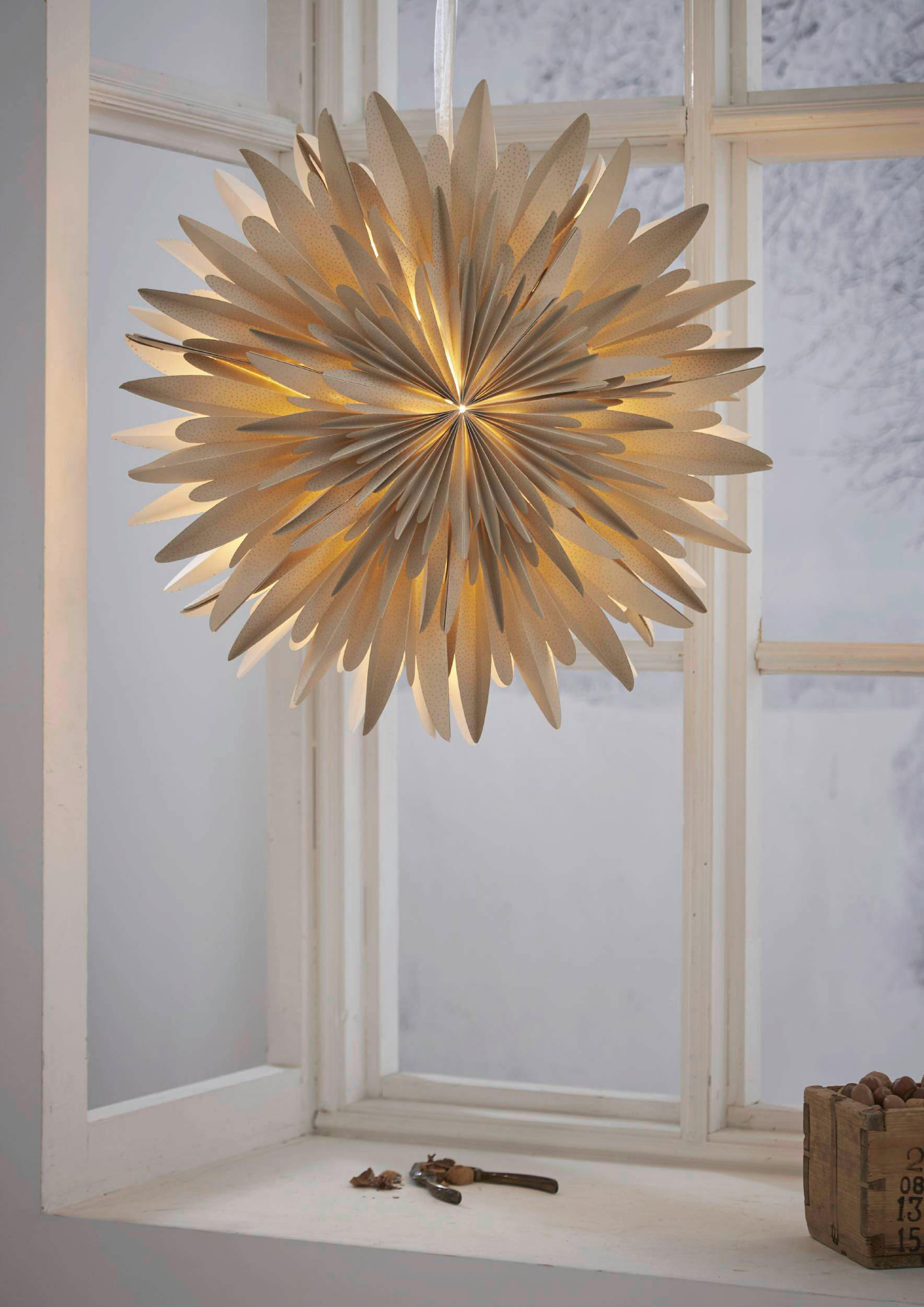 LED-DEKOLEUCHTE 60/19/60 cm   - Beige, KONVENTIONELL, Papier (60/19/60cm) - Eglo