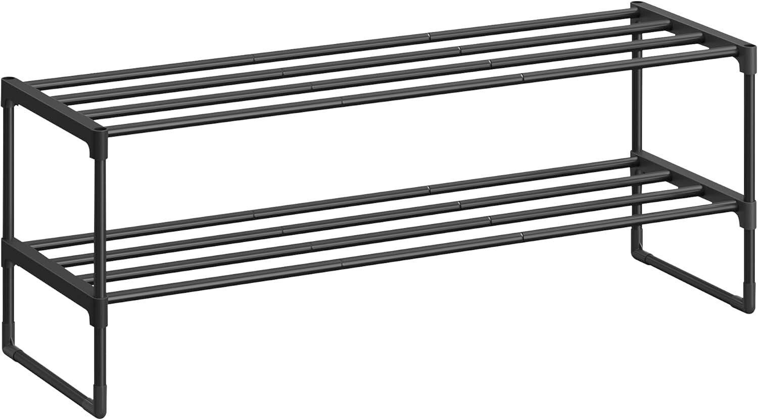 SCHUHREGAL Schwarz  - Schwarz, Basics, Kunststoff/Metall (92/34/30cm)