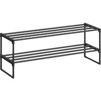 SCHUHREGAL Schwarz  - Schwarz, Basics, Kunststoff/Metall (92/34/30cm)
