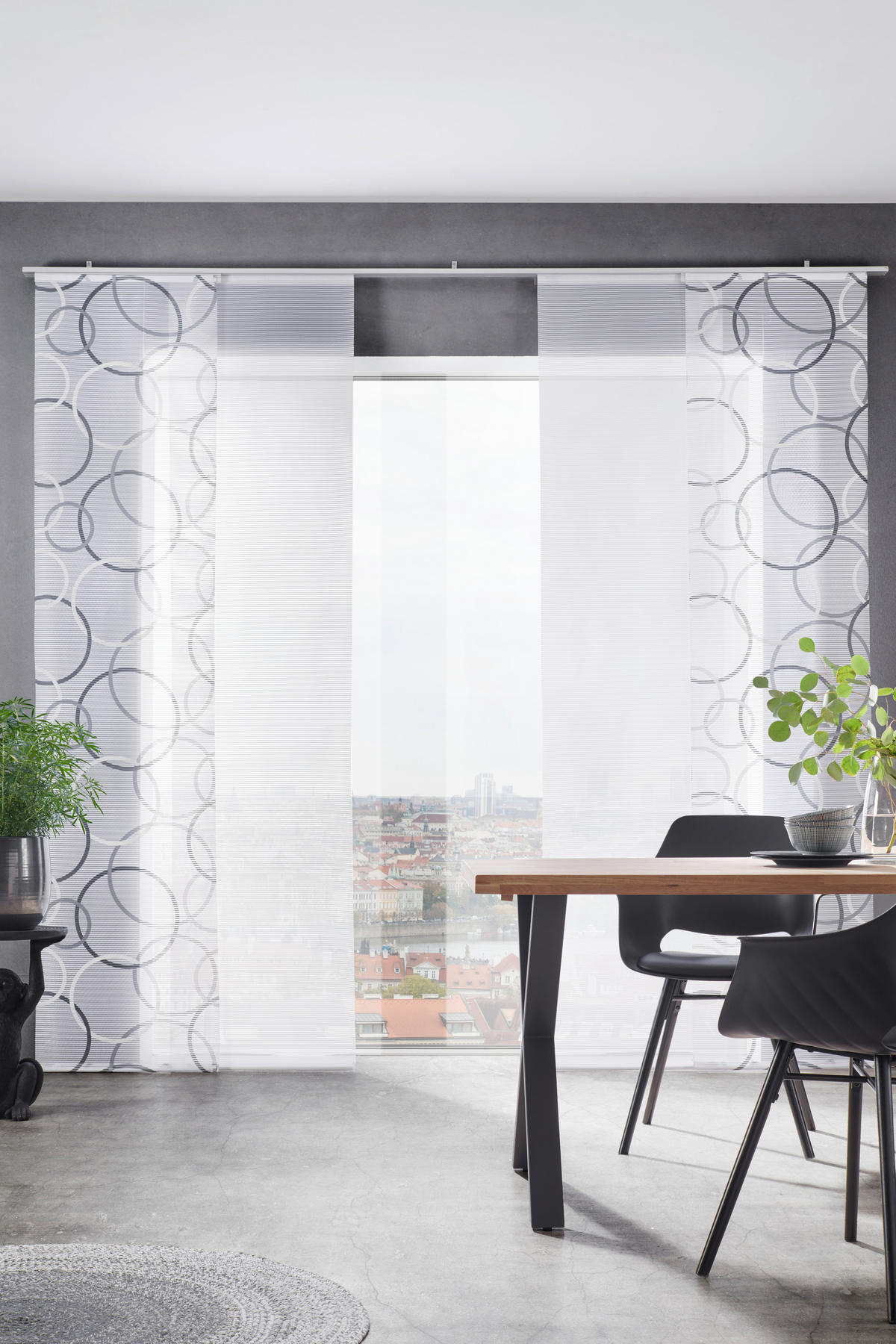 LAPFÜGGÖNY szürke, fehér  - fehér/szürke, Design, textil (60/255cm) - Novel
