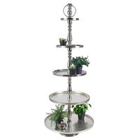 PLATOU ETAJAT PRĂJITURI cu 5 etaje - argintiu, Basics, metal (61/139,75cm) - Ambia Home