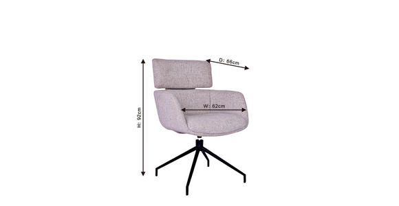 ARMLEHNSTUHL in Eisen Webstoff - Beige/Schwarz, Design, Textil/Metall (62/92/65cm) - Dieter Knoll
