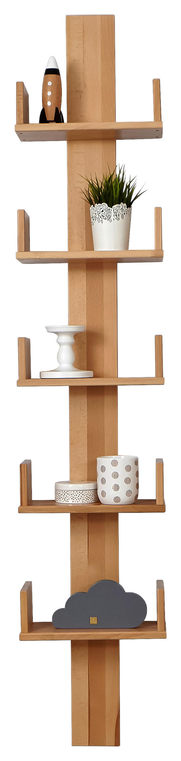 WANDREGAL 35/180/17 cm  - Naturfarben, Modern, Holz (35/180/17cm) - MID.YOU