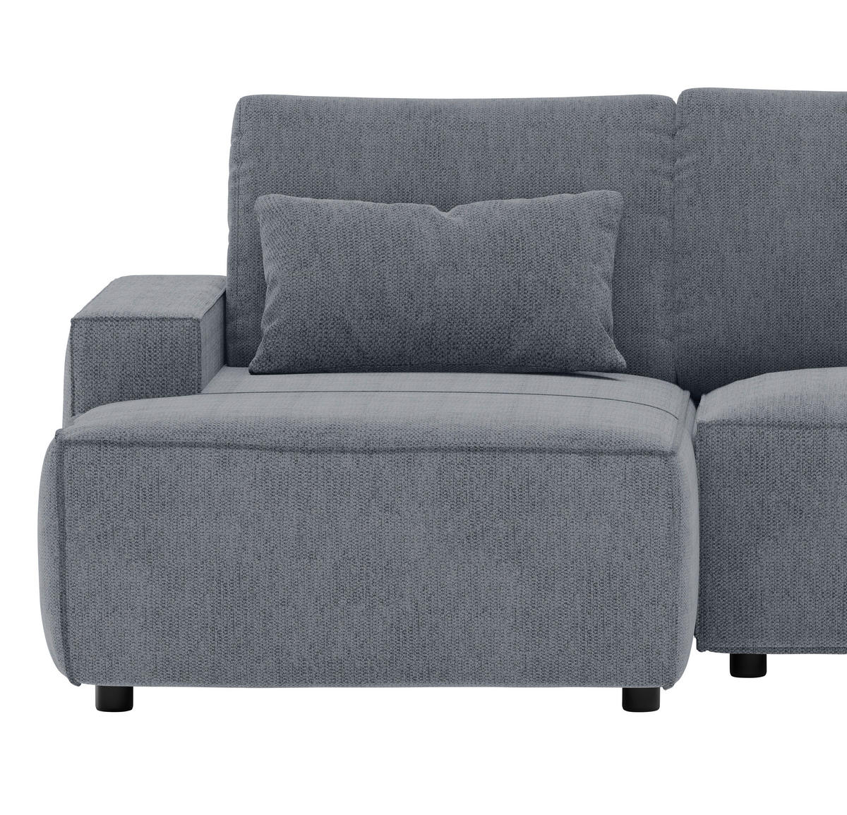 ECKSCHLAFSOFA  mit Rücken echt Chenille Anthrazit  - Anthrazit/Schwarz, MODERN, Kunststoff/Textil (154/247cm) - Livetastic