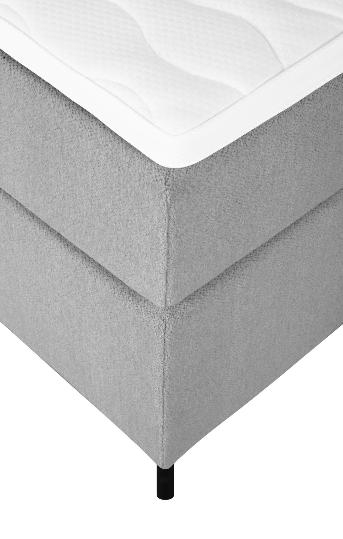BOXSPRING-ÁGY 140/200 cm  szürke  - fekete/szürke, Modern, textil (140/200cm) - MID.YOU