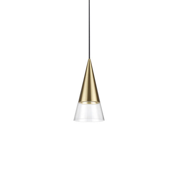 HÄNGELEUCHTE 15/233 cm   - Klar/Messingfarben, KONVENTIONELL, Glas/Metall (15/233cm) - Ideal Lux