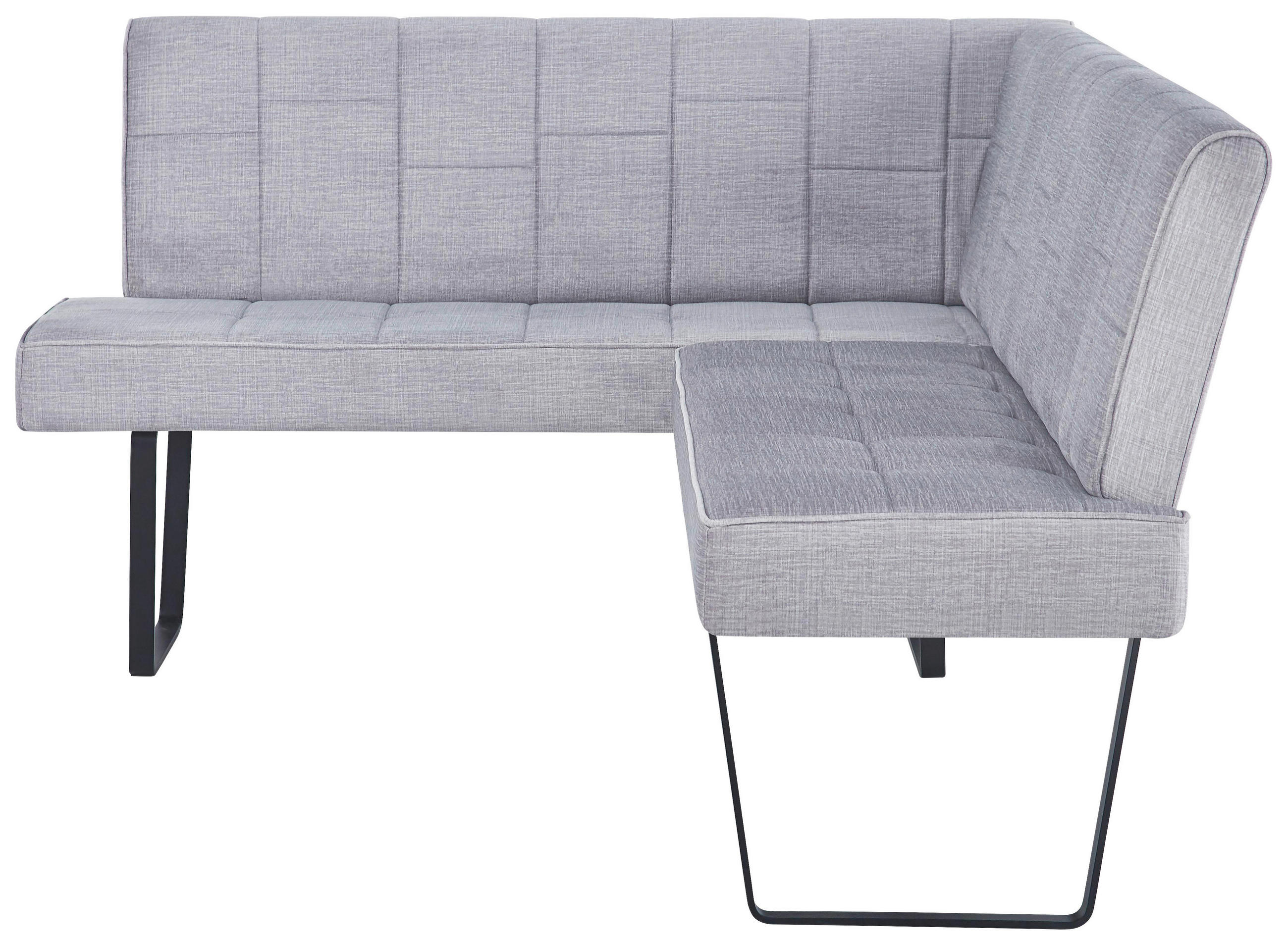 ECKBANK 150/190 cm Samt Hellbraun   - Hellbraun/Schwarz, KONVENTIONELL, Textil/Metall (150/190cm) - MID.YOU