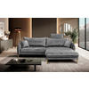 ECKSOFA Grau Velours  - Goldfarben/Grau, Design, Textil/Metall (264/196cm) - MID.YOU