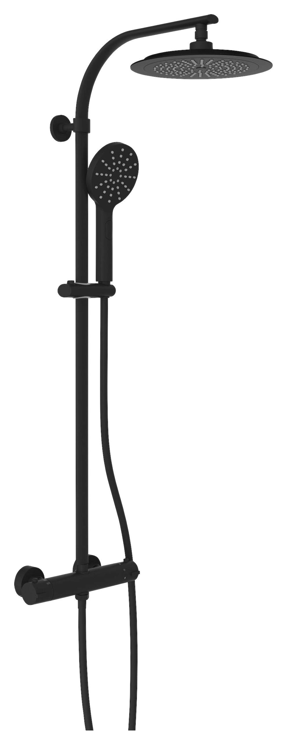 ÜBERKOPFBRAUSESET - Schwarz, Basics, Kunststoff (104/7,5/31cm)