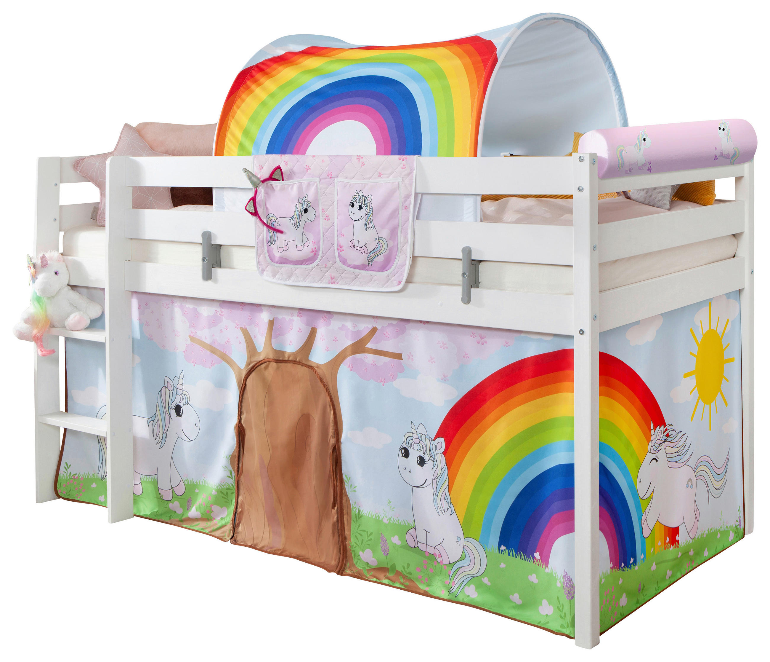 MID.YOU VYVÝŠENÁ POSTEĽ, 90/200 cm biela