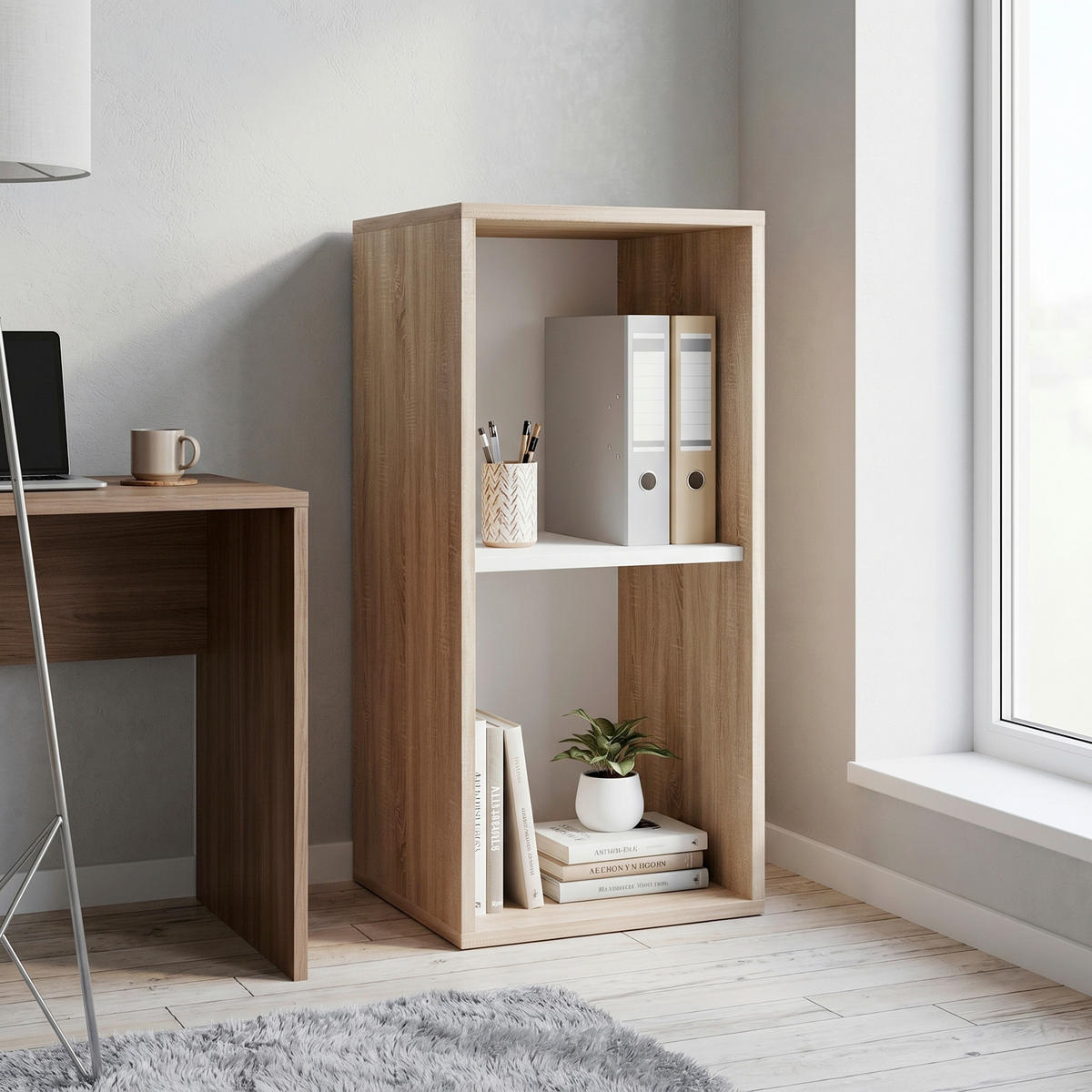 AKTENREGAL 35/74/37 cm  - Buchefarben/Sonoma Eiche, Modern, Holzwerkstoff (35/74/37cm) - P & B