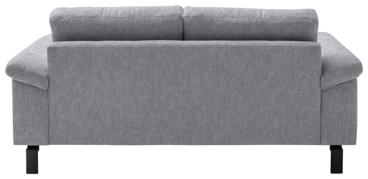 2,5-SITZER in Velours Grau  - Schwarz/Grau, Design, Textil/Metall (206/86/97cm) - Pure Home Lifestyle