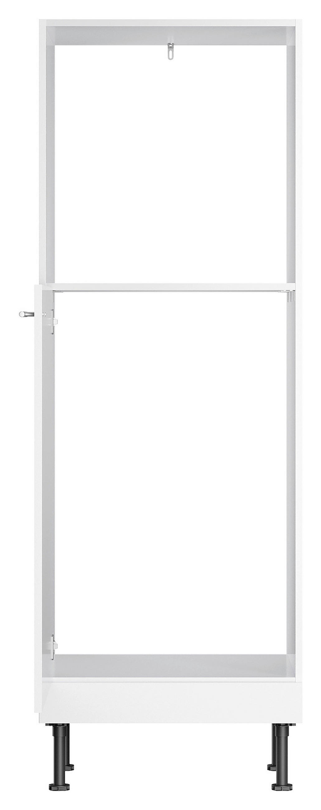 GERÄTEUMBAUSCHRANK 60/176,6/58,1 cm  in Weiß  - Edelstahlfarben/Weiß, Basics, Holzwerkstoff/Metall (60/176,6/58,1cm) - Optifit