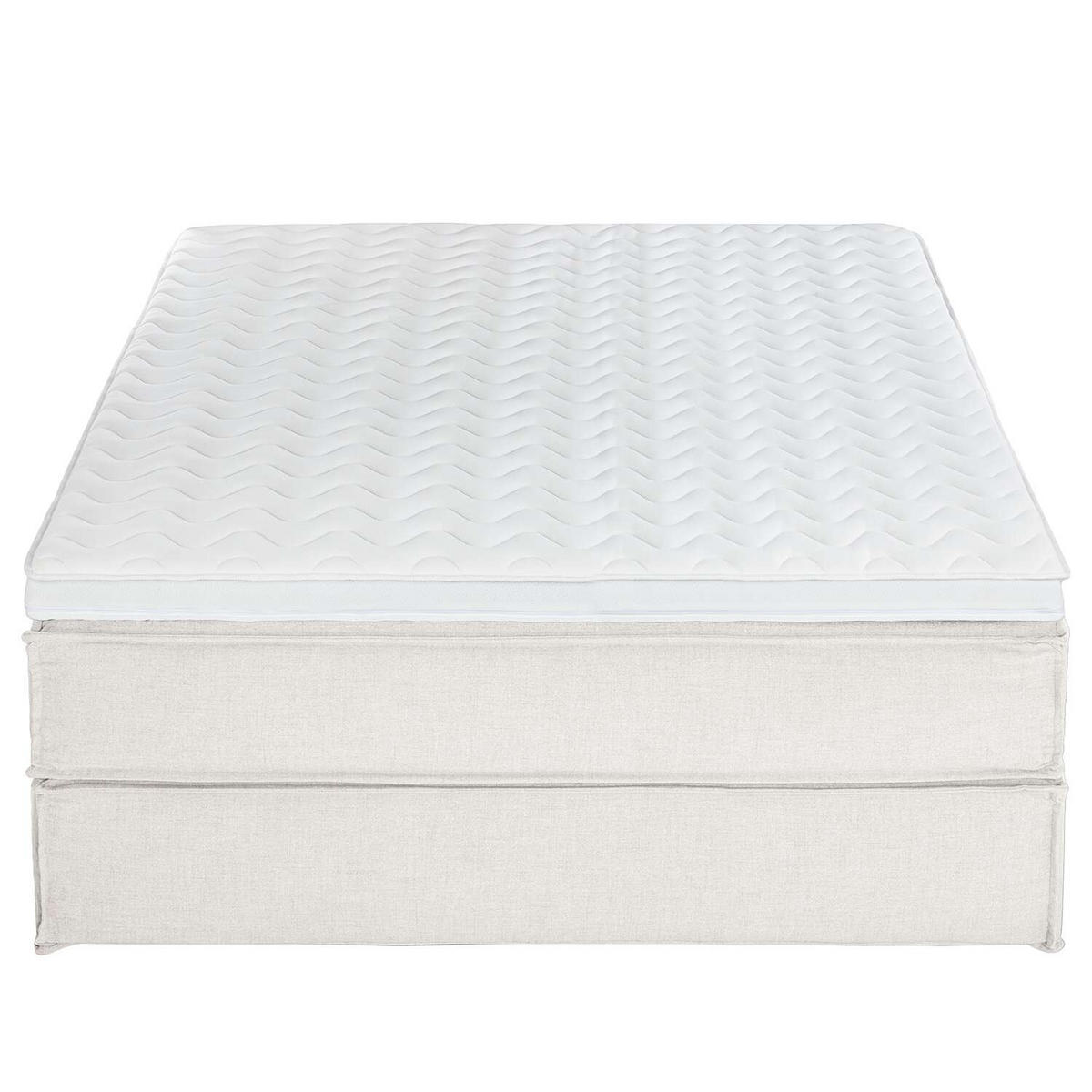 BOXSPRINGBETT 160/200 cm  in Creme  - Creme/Schwarz, Design, Textil (160/200cm) - home24