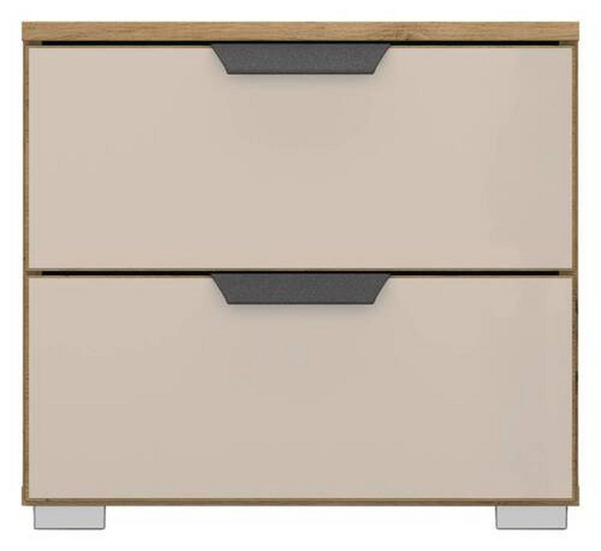 NACHTSCHRANK 47/43/42 cm  - Champagner/Alufarben, MODERN, Glas/Holzwerkstoff (47/43/42cm) - Rauch Möbel
