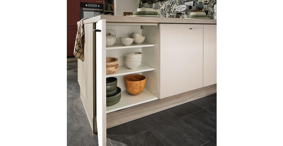 ECKKÜCHE  in Kaschmir, Tannenholzfarben  - Kaschmir/Tannenholzfarben, Design, Holzwerkstoff/Metall (121,6/280/150cm) - Xora