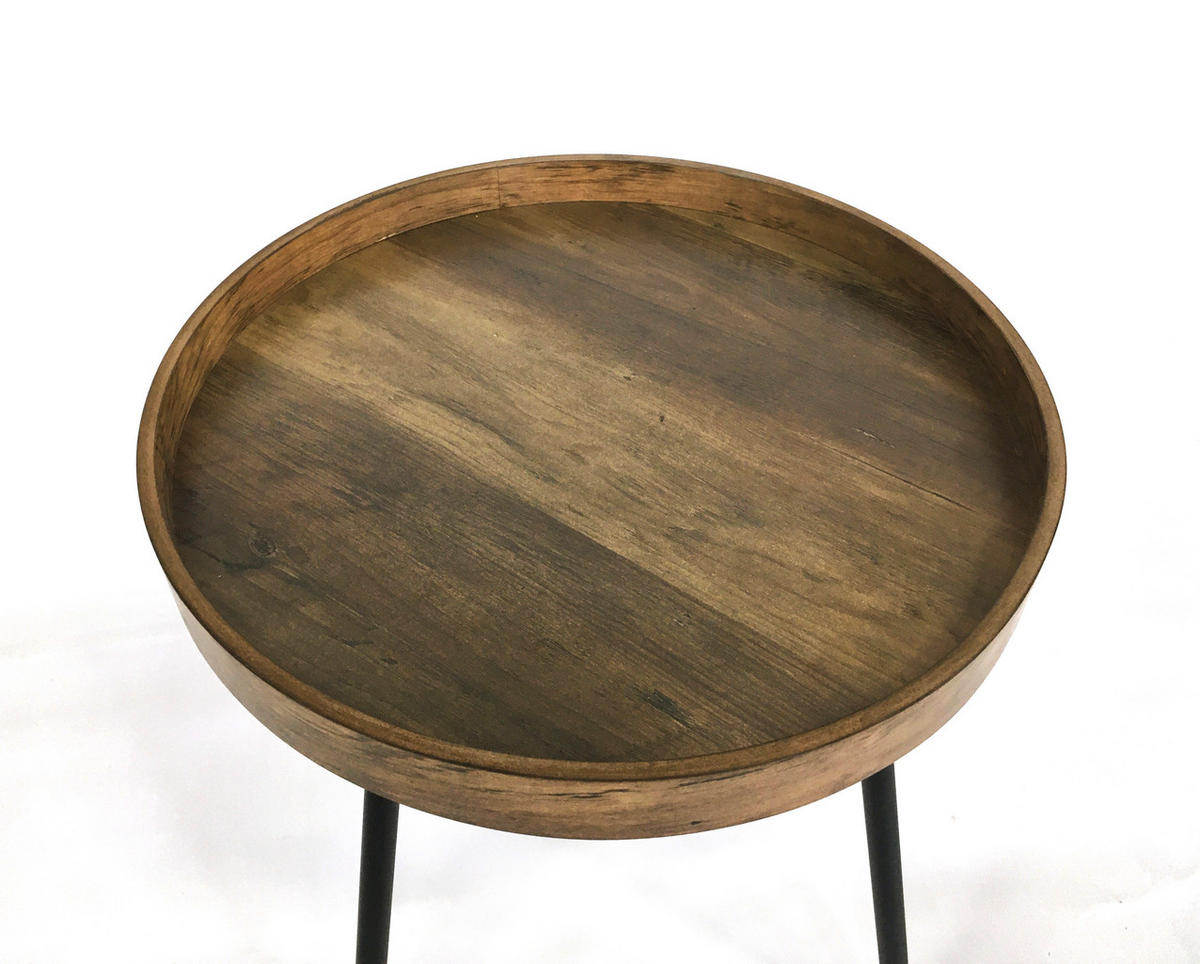 MIZICA, barve hrasta, črna  - črna/barve hrasta, Moderno, kovina/leseni material (40/45cm) - Xora