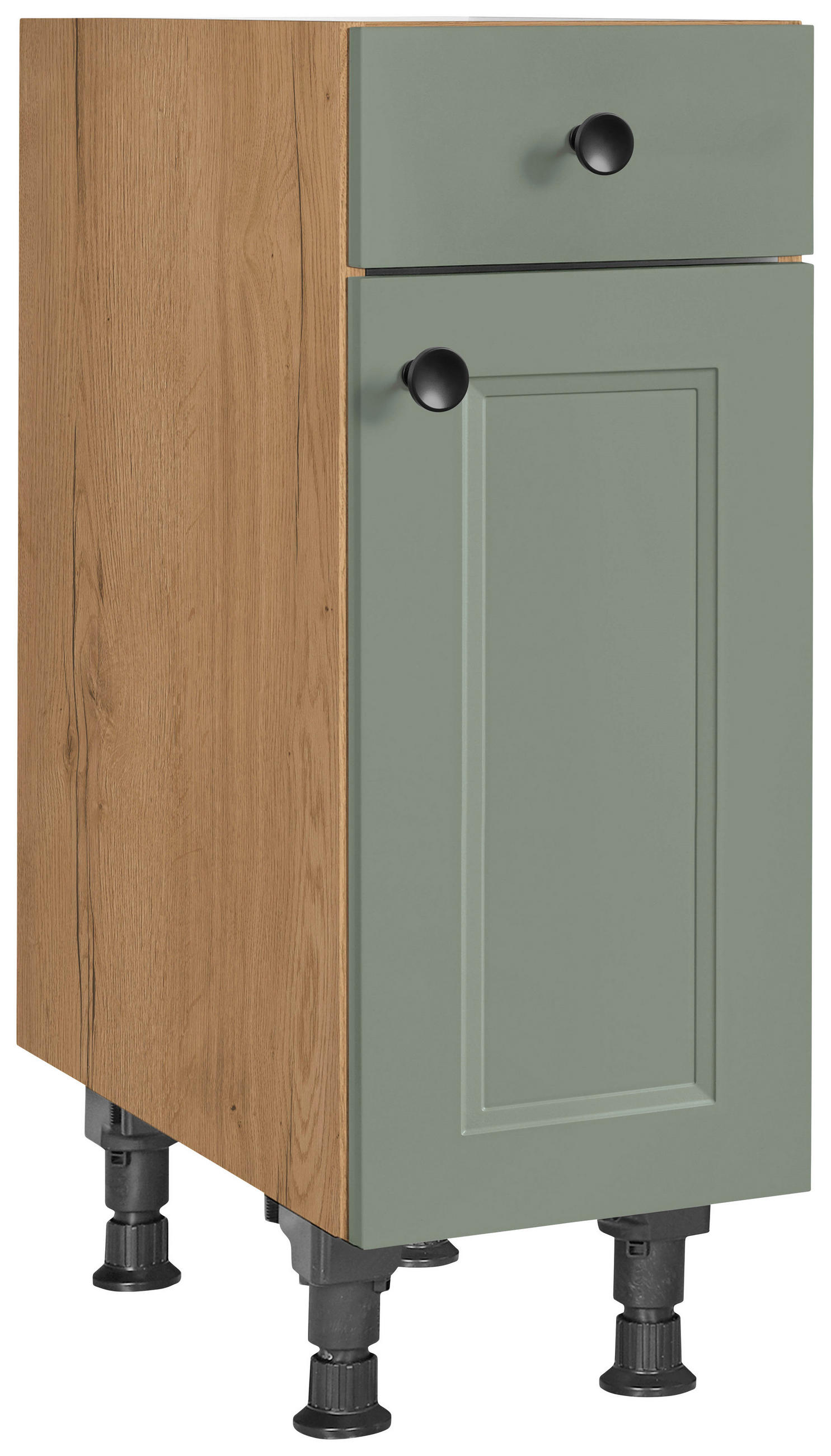 SCHUBKASTENUNTERSCHRANK 30/87/56 cm  in Grün, Eichefarben  - Eichefarben/Schwarz, MODERN, Holzwerkstoff/Metall (30/87/56cm) - Nobilia