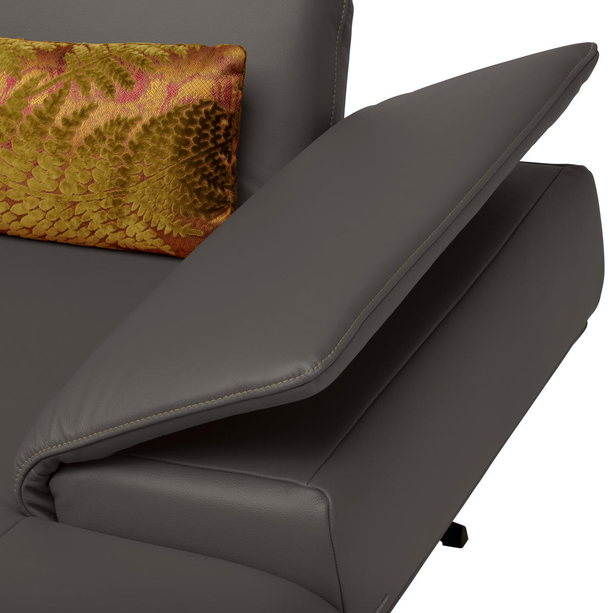 ECKSOFA in Echtleder Dunkelbraun  239/150 cm  - Dunkelbraun/Beige, Design, Leder/Metall (239/150cm) - Koinor