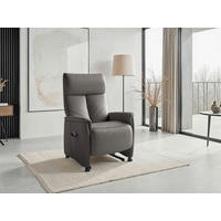 RELAXSESSEL TV CREMONA COMFORT E XL Echtleder Kopfteilverstellung, Fußteilverstellung, Rücken echt    - Schwarz/Mokka, Basics, Leder/Kunststoff (76/119/84cm) - Sit & More