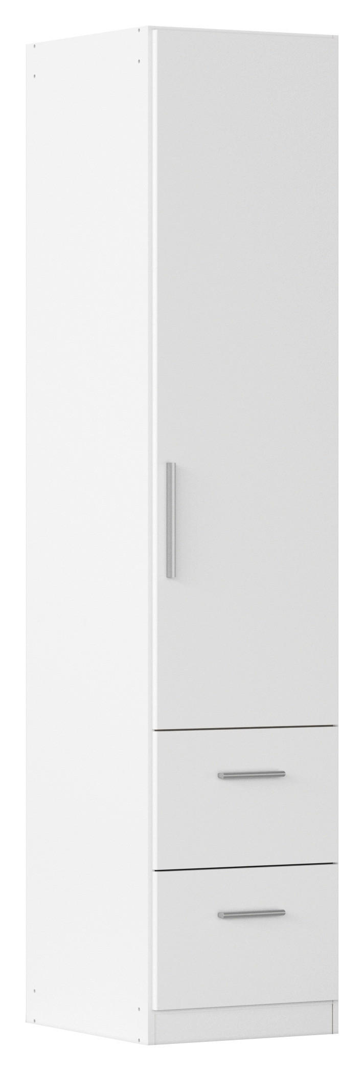 DREHTÜRENSCHRANK Weiss  - Weiss/Alufarben, Konventionell, Holzwerkstoff/Kunststoff (47/210/54cm) - home24