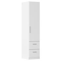 DREHTÜRENSCHRANK 47/210/54 cm,  in Weiß, 1 Tür(en)  - Alufarben/Weiß, KONVENTIONELL, Holzwerkstoff/Kunststoff (47/210/54cm) - home24