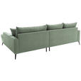 ECKSOFA  in Cord Pastellgrün  280/173 cm  - Pastellgrün/Schwarz, KONVENTIONELL, Textil/Metall (280/173cm) - Hom`in