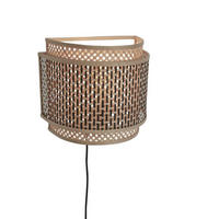 VÄGGLAMPA GOOD&MOJO  32/16/27 cm   - svart/naturfärgad, Trend, trä (32/16/27cm) - Good & Mojo